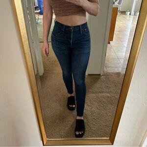 Madewell 10” skinny hi-riser dark denim jeans 27T